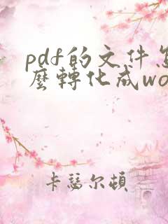 pdf的文件怎么转化成word