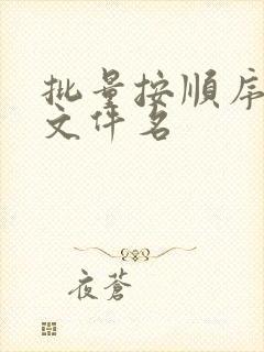 批量按顺序修改文件名
