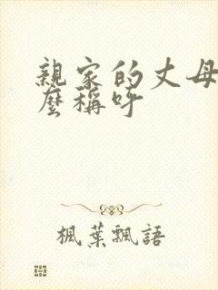 亲家的丈母娘怎么称呼