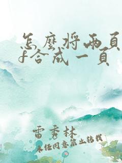 怎么将两页pdf合成一页