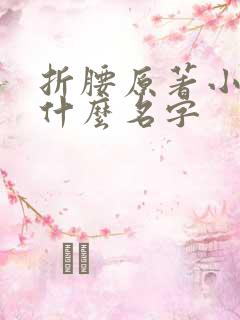 折腰原著小说叫什么名字