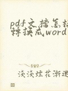pdf文档怎样转换成word文档