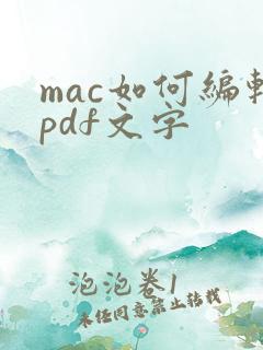 mac如何编辑pdf文字