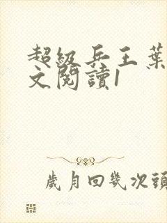 超级兵王叶谦全文阅读1