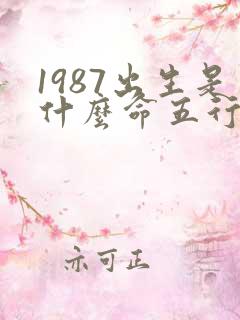 1987出生是什么命五行属什么