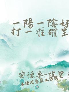 一阳一阴好发财打一准确生肖
