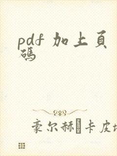 pdf 加上页码