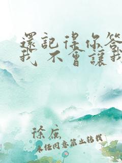 还记得你答应过我 不会让我把你找不见