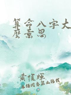 算命八字大是什么意思