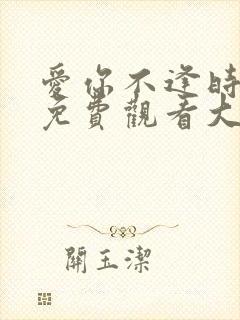 爱你不逢时短剧免费观看大结局
