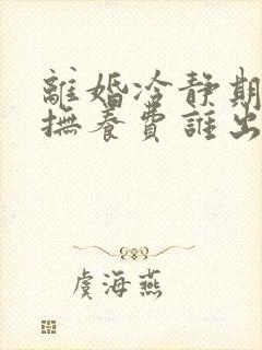 离婚冷静期孩子抚养费谁出