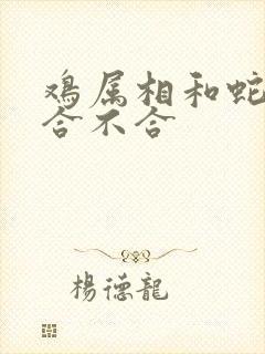 鸡属相和蛇属相合不合