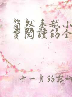 简然秦越小说免费阅读的全文免费