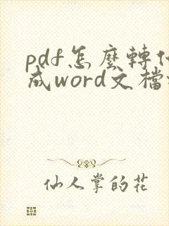 pdf怎么转化成word文档格式
