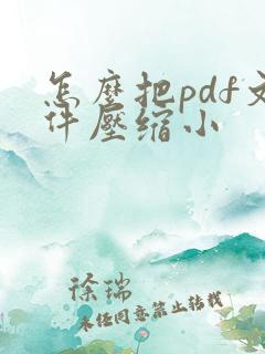 怎么把pdf文件压缩小