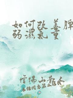 如何改善脾胃虚弱湿气重