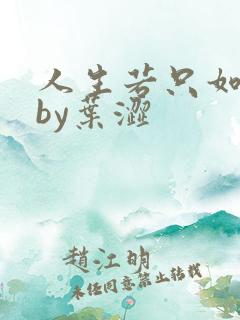 人生若只如初见by叶涩