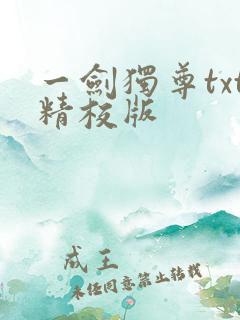 一剑独尊txt精校版