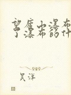 望庐山瀑布写出了瀑布的什么