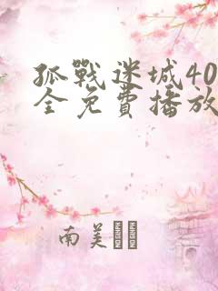 孤战迷城40集全免费播放正片