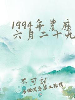 1994年农历六月二十九的生辰八字