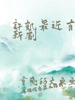 许凯最近有什么新剧