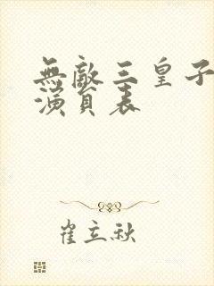 无敌三皇子短剧演员表