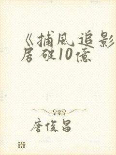 《捕风追影》票房破10亿
