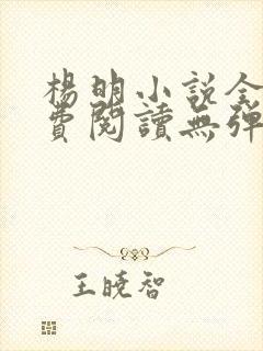 杨明小说全文免费阅读无弹窗