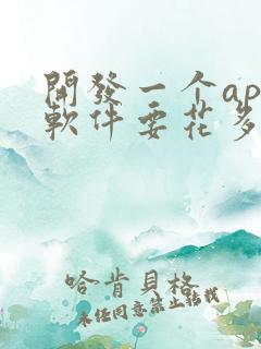 开发一个app软件要花多少钱