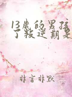 13岁的男孩到了叛逆期是怎么教