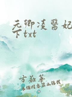 元卿凌医妃倾天下txt