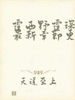 霍西野霍琛小说最新章节更新