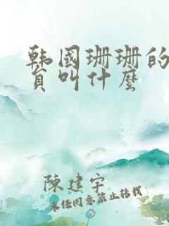 韩国珊珊的女演员叫什么