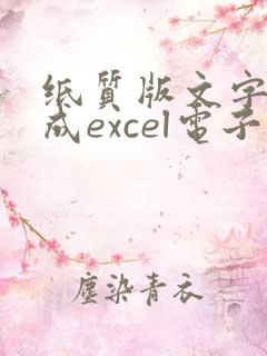 纸质版文字转换成excel电子版