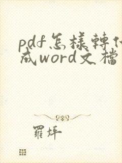 pdf怎样转化成word文档