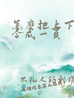 怎么把上下两页合成一页