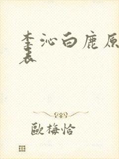 李沁白鹿原演员表