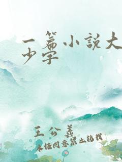 一篇小说大概多少字