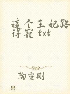这个王妃路子野得宠 txt