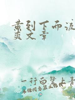 黄到下面流水的爽文章