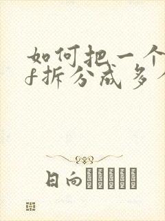 如何把一个pdf拆分成多个