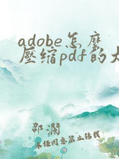 adobe怎么压缩pdf的大小