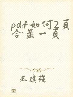pdf如何2页合并一页