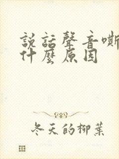 说话声音嘶哑是什么原因