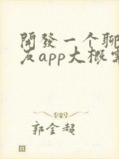 开发一个聊天交友app大概需要多少钱?