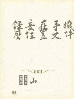 录音在手机的什么位置文件