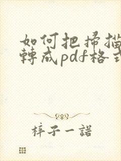 如何把扫描文件转成pdf格式