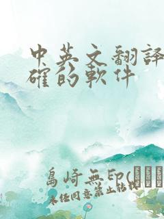 中英文翻译最准确的软件