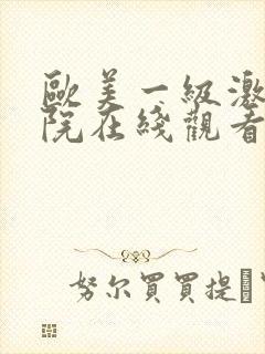 欧美一级激情影院在线观看
